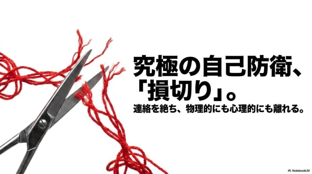 究極の自己防衛、損切り。連絡を絶ち、物理的にも心理的にも離れる