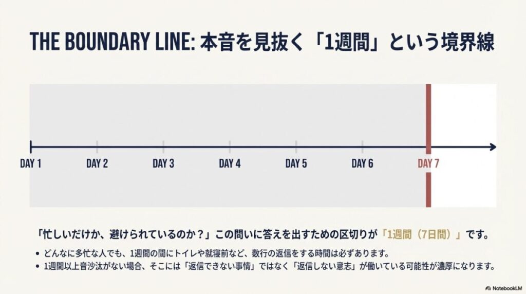 既読無視から1週間が返信を待つべき期間の目安・タイムライン図解