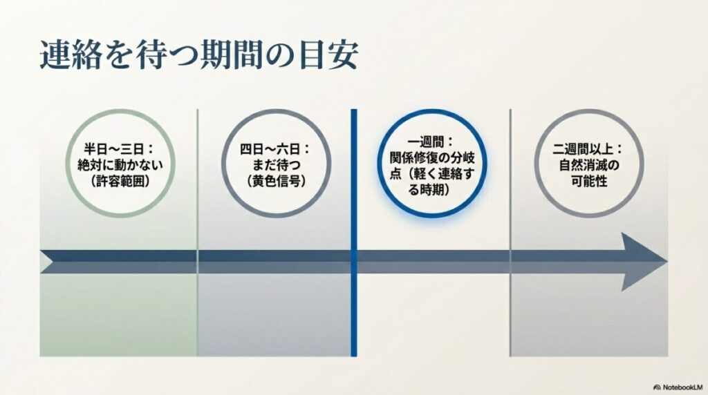 既読無視されてから連絡を待つ期間の目安（半日から2週間以上）