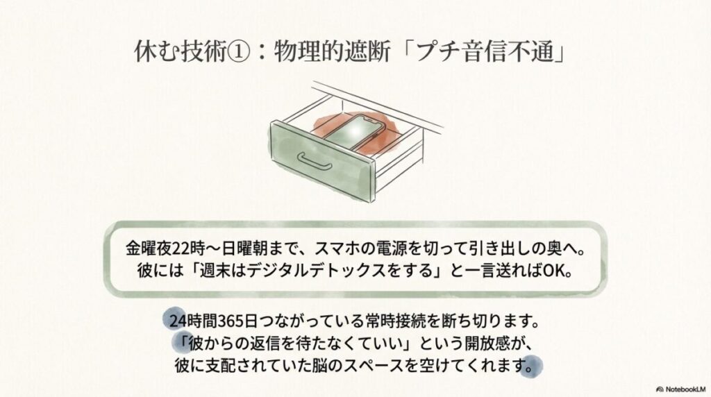 スマホを引き出しにしまって物理的に情報を遮断するプチ音信不通の実践