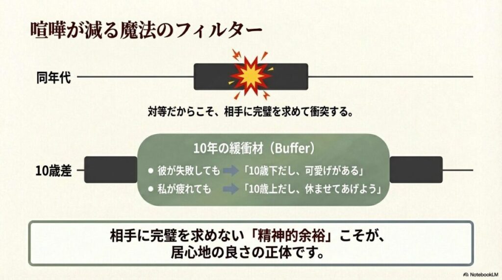 10歳差があることで相手の失敗を許容できる「精神的余裕(Buffer)」のメカニズム