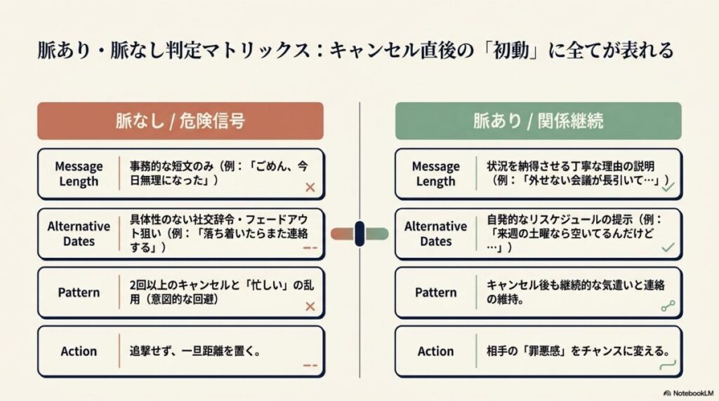 脈なしサインと関係修復の判定基準を解説するセクション見出し