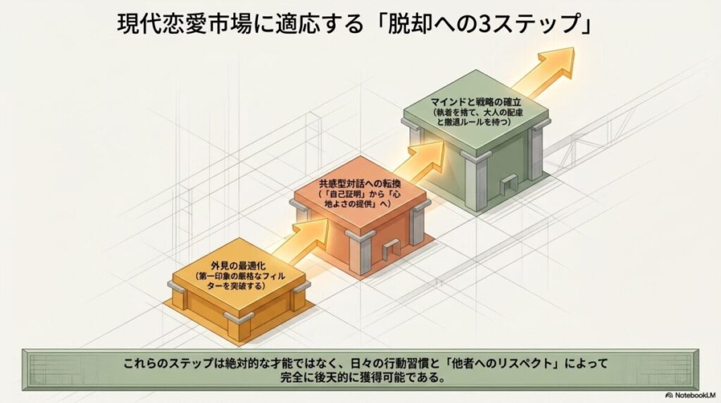 現代恋愛市場に適応するための3ステップのロードマップ