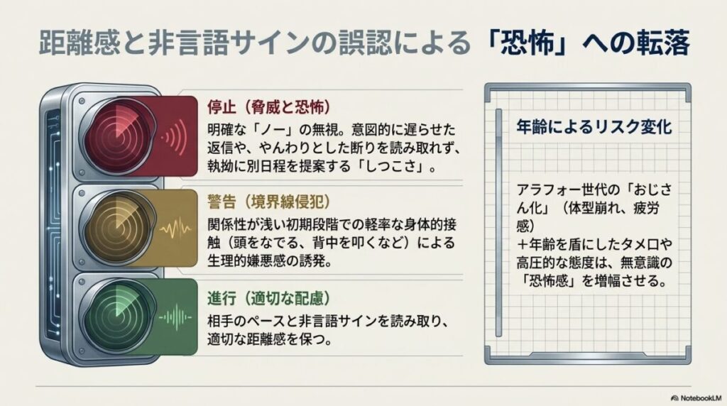 距離感の誤認による恐怖への転落プロセスと年齢によるリスク変化
