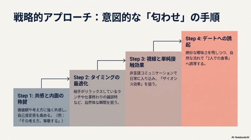 共感からデートの誘起まで、意図的に好意を匂わせる4つのステップ