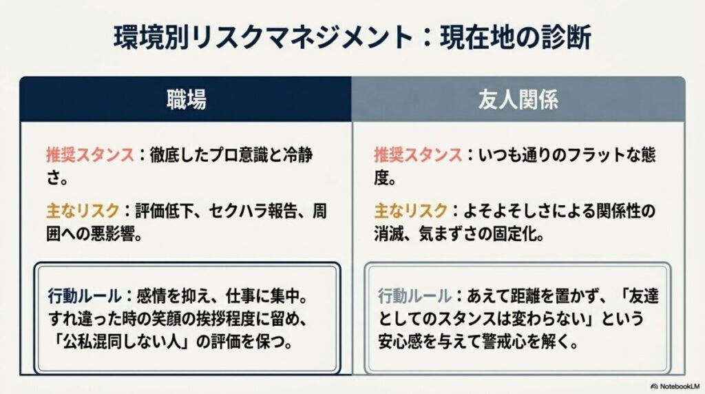 職場と友人関係における好きバレ後の推奨スタンスと行動ルール