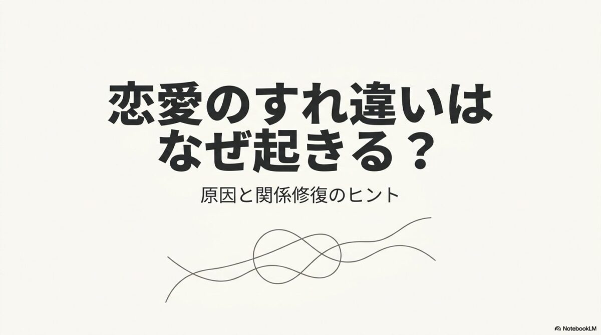 恋愛のすれ違いはなぜ起きる？原因と関係修復のヒント