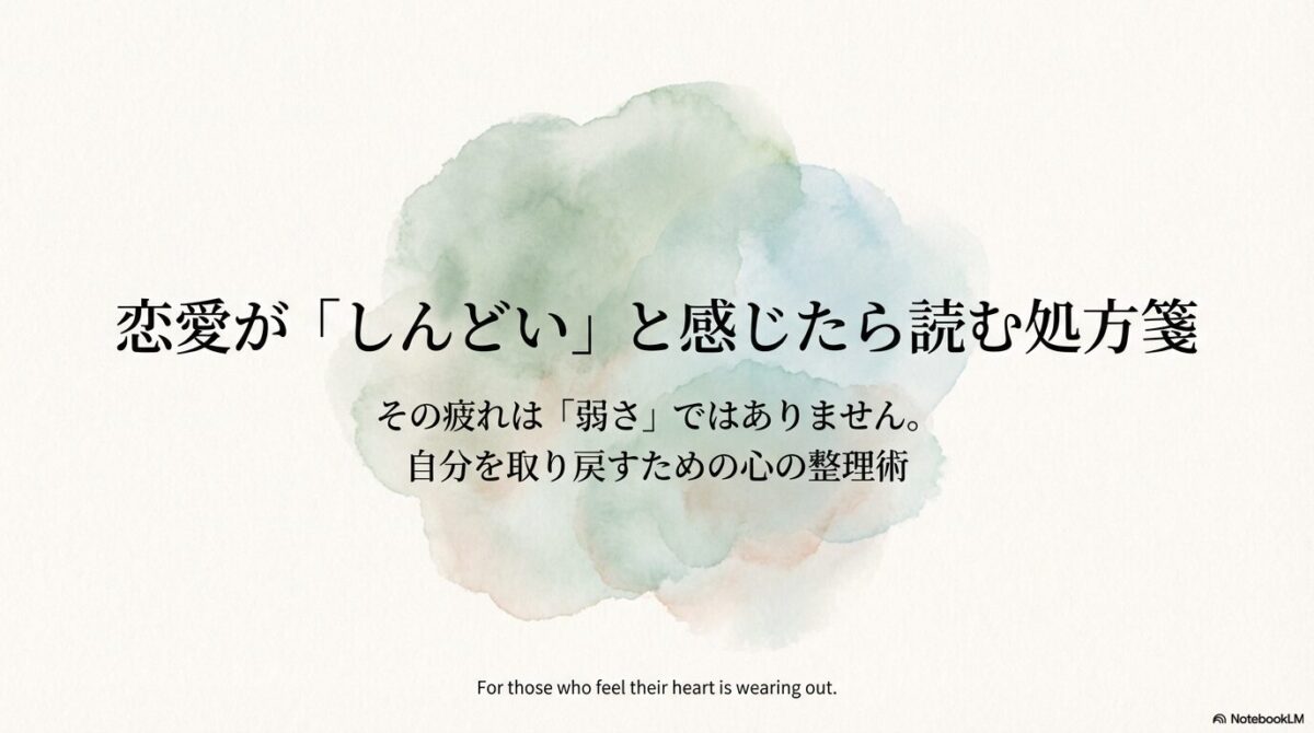 恋愛がしんどいと感じたら読む処方箋のタイトルスライド