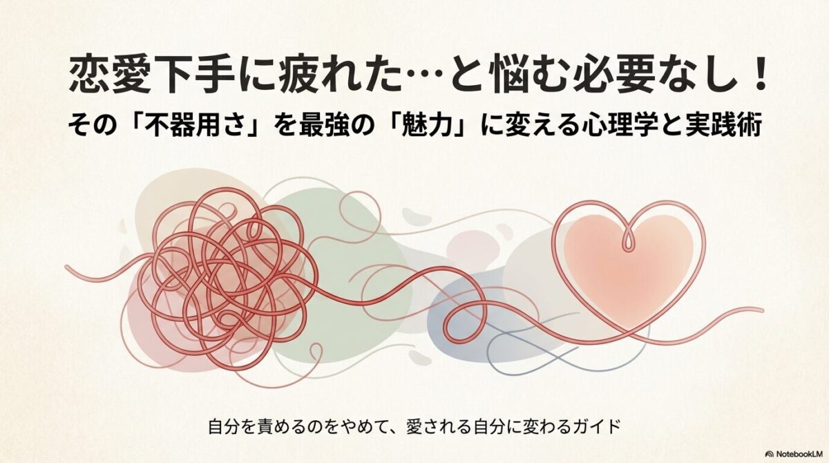 不器用さを最強の魅力に変える心理学と実践術のタイトルスライド