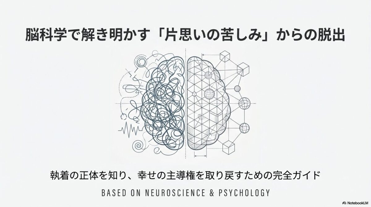 脳科学と心理学で片思いの執着を解き明かし、幸せの主導権を取り戻すための完全ガイドスライドの表紙