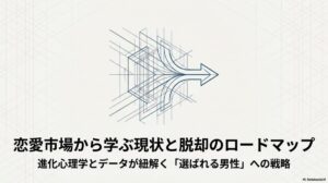 「恋愛市場から学ぶ現状と脱却のロードマップ」のタイトルスライド