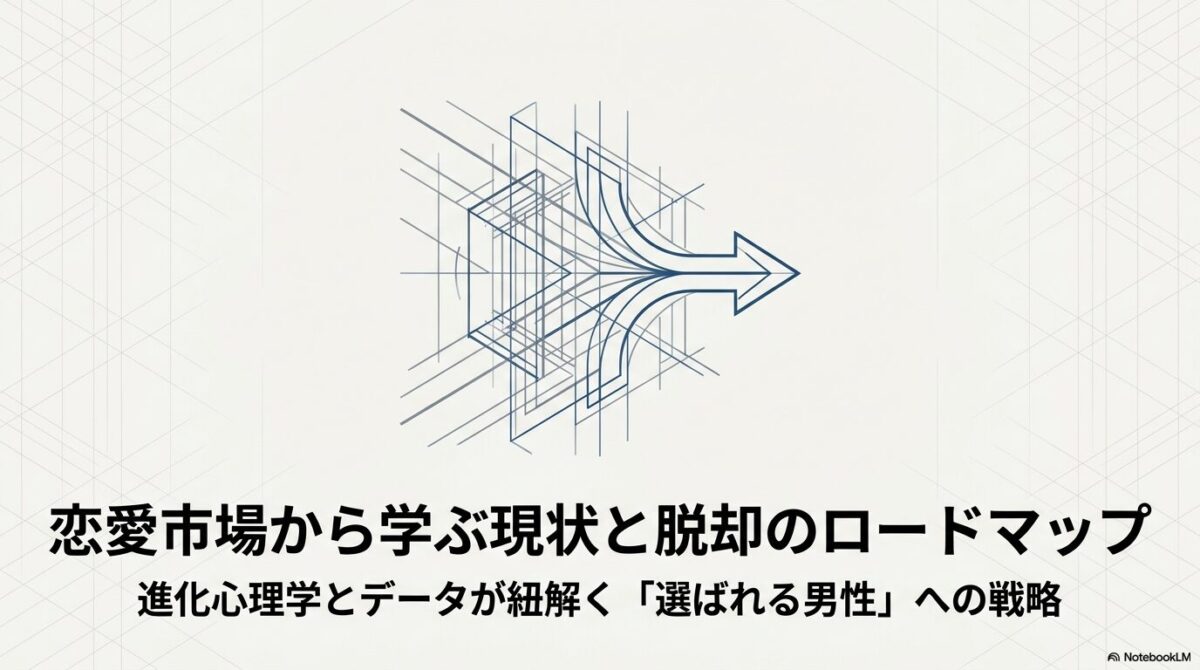 「恋愛市場から学ぶ現状と脱却のロードマップ」のタイトルスライド