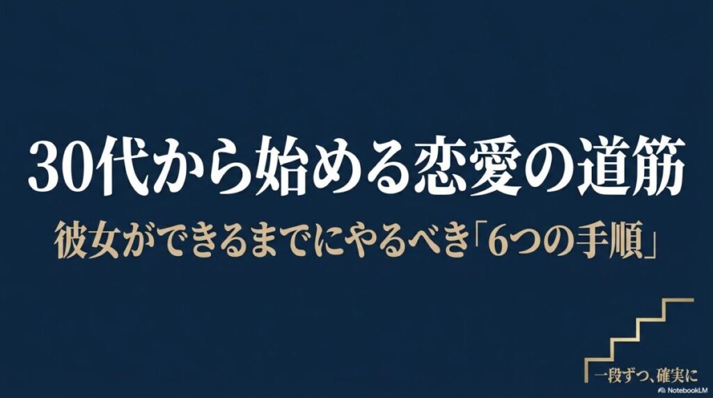 30代から始める恋愛の道筋。彼女ができるまでにやるべき「6つの手順」