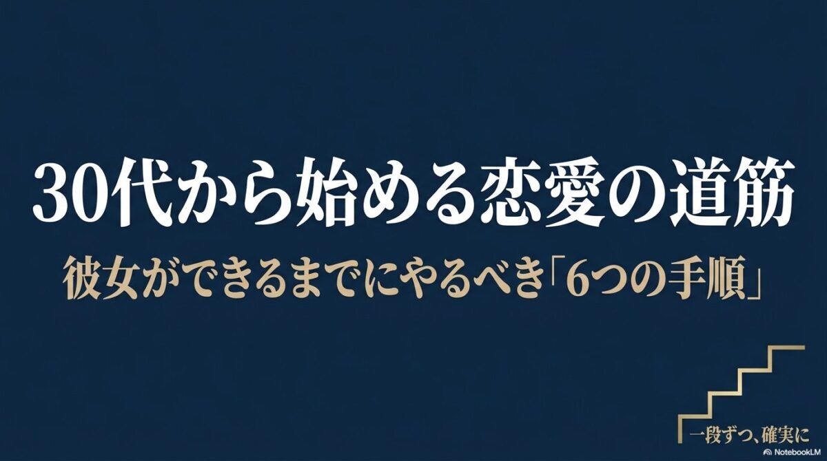 30代から始める恋愛の道筋。彼女ができるまでにやるべき「6つの手順」