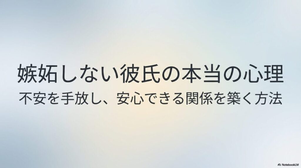 嫉妬しない彼氏の本当の心理と不安を手放し安心できる関係を築く方法