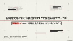 社内恋愛に潜むリスクと極秘交際の防衛策をまとめた全体概要図